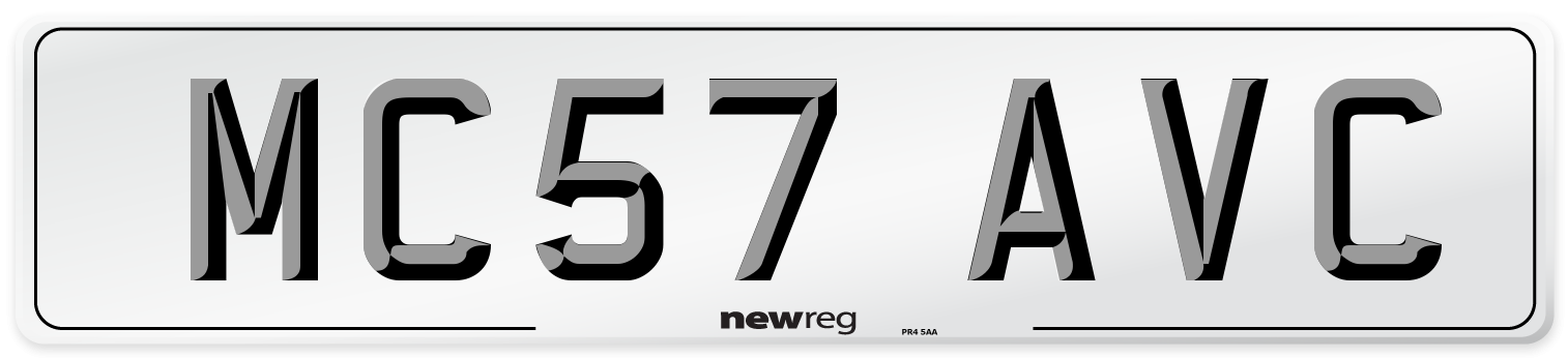 MC57 AVC Number Plate from New Reg
